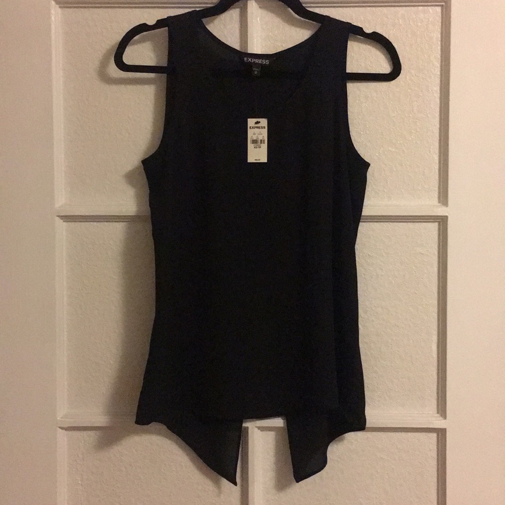 Black Express open back polyester tank top